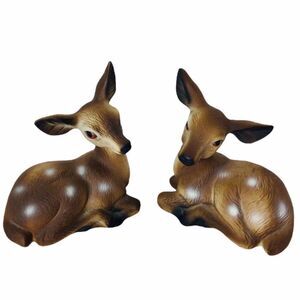 2 Baby Deer Fawn Bisque Porcelain Figurine BAMBY